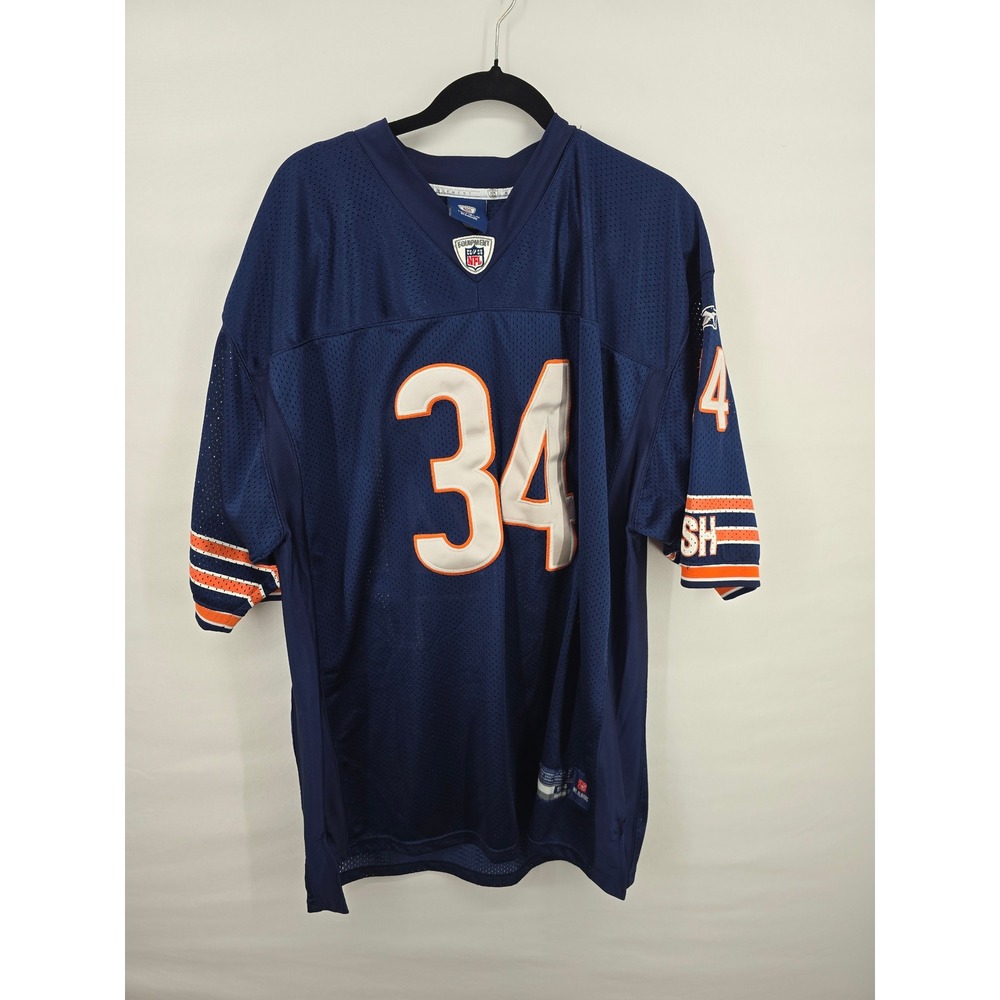 Reebok Walter Payton Chicago Bears NFL Onfield Jersey Navy Blue Mens 54 XL 34